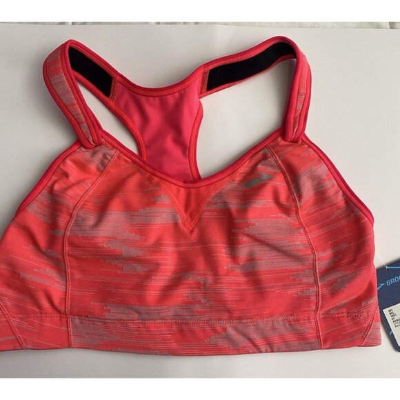 Brooks 38C Rebound Racerback Sports Bra Pink Ikat Jacquard Adjustable - Picture 5 of 10